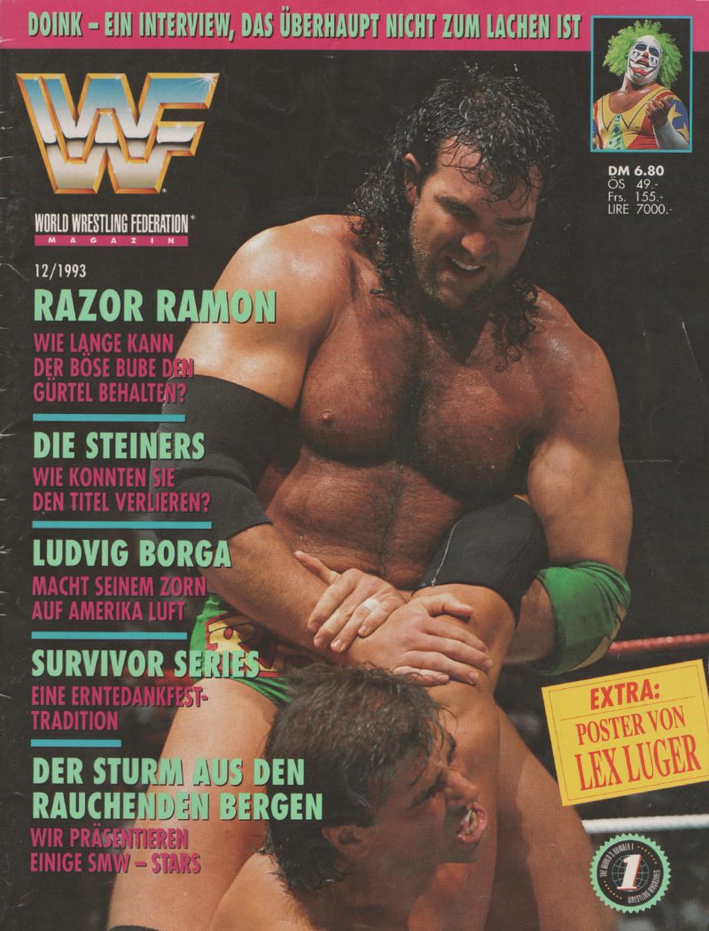 WWF Magazin Dezember 1993 Cover mit Razor Ramon als hochwertiger PDF-Download