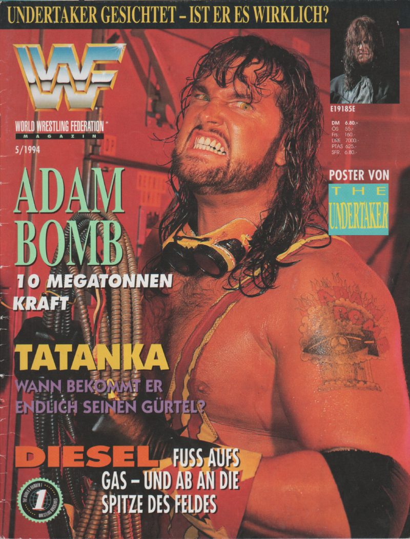 WWF Magazin Mai 1994 Cover mit Adam Bomb als hochwertiger PDF-Download